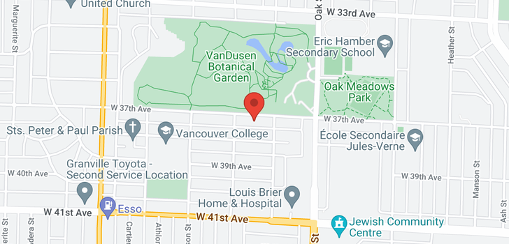 map of 1166 W 37TH AVENUE